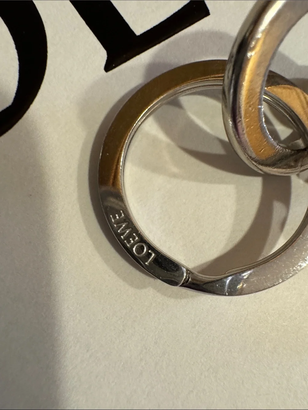 Loewe Silver Anagram Keyring on White Box EUC comes in the box !
